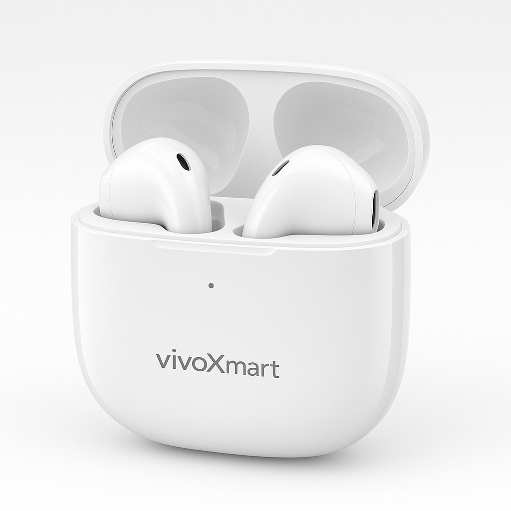 vivoXmart True Wireless Bluetooth Earbuds with Charging Case – Noise Cancelling & Long Battery Life